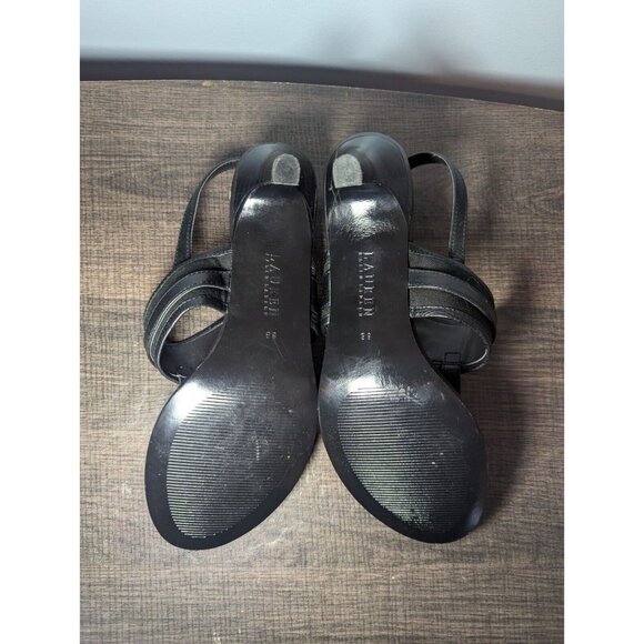 Ralph Lauren Womens Leather Adjustable Slingback T-Strap Thong Sandal Black 8 - Picture 9 of 11